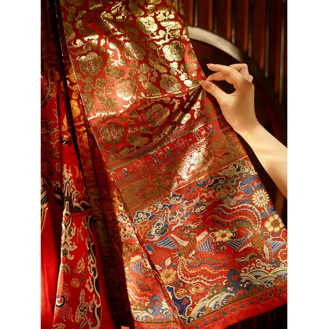 YanBinSha-Jupe Hanfu de la dynastie Ming originale pour femme, broderie exquise, visage de cheval, lecture plissée, 6m, haute qualité