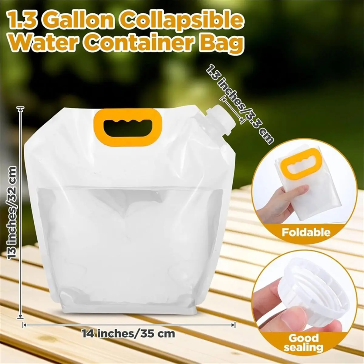 T22C 20 Pcs 1.3 Gallon Foldable Water Storage Bag Food Grade Container for Outdoor Sport Hiking Backpack Emergency