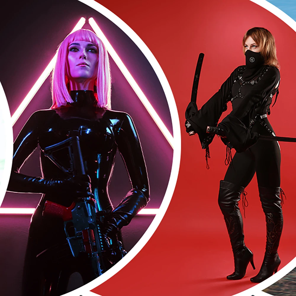 SPEERISE 女性シャイニーメタリックユニタードタートルネック長袖キャットスーツボディスーツフットレス全身タイツスーツコスプレホロウィンコスチューム