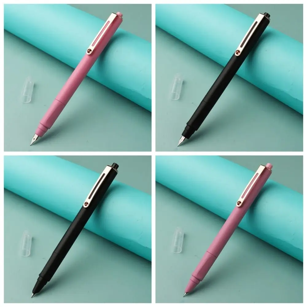 Retractable Press Type Fountain Pen Notched Color Pen Body Writing Pen Three Point Positioning Calligraphy Practice Ink Pen