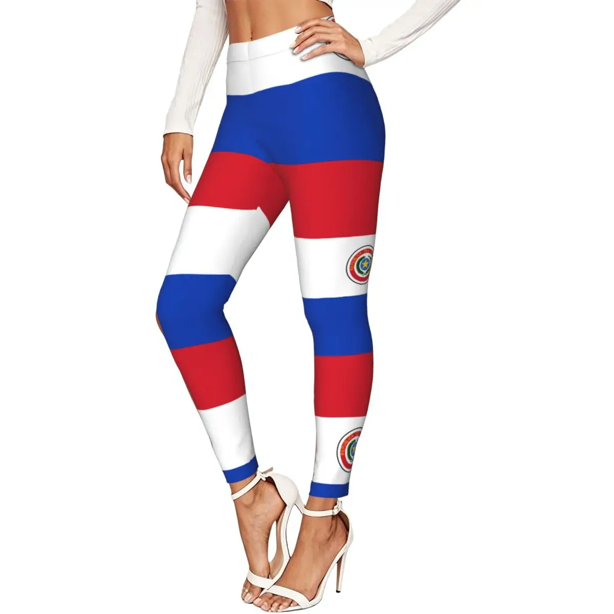 Flag Of Paraguay Women Stretchy Leggings High Elastic Comfortable Fitness Yoga Pants