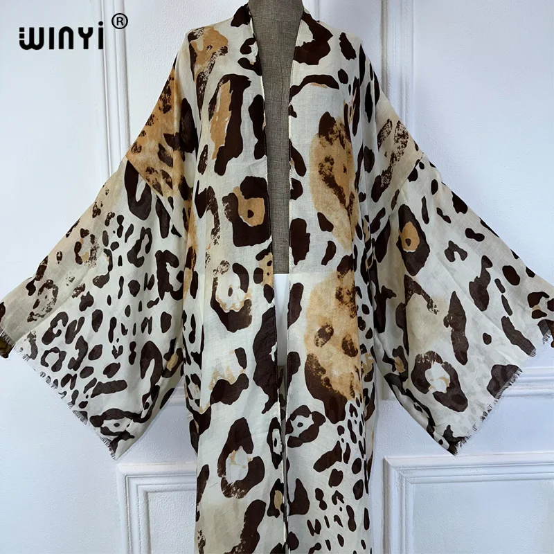 WINYI Kimono African Women Summer boho Print Cardigan Female Blouse Loose abaya Casual beach Cover Up boho dress party kaftan