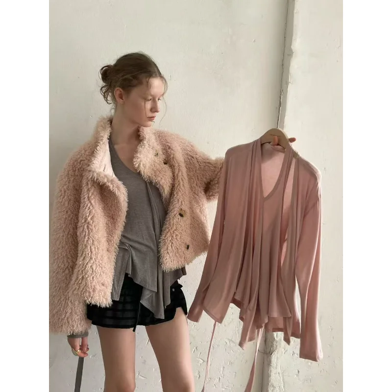 Women's High Waist Drawstring Splice Slimming  Skirt Pants Autumn 2025 Casual Style Polyester Fiber A-Line Skirt