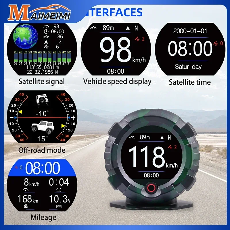 

Car Head Up Display 4x4 Off-road Inclinometer Slope Angle Speed Satellite Timing GPS X95 HUD Car Accessories Multifunction Meter