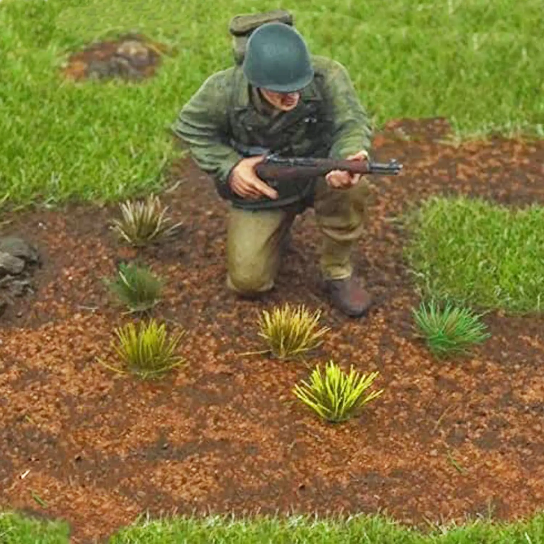 8 MILLIMETRI In Miniatura Erba Tuft Cluster Modello Scena Militare Ferrovia Treno Layout Architettura Materiali di Costruzione per Diorama 104 pz/scatola