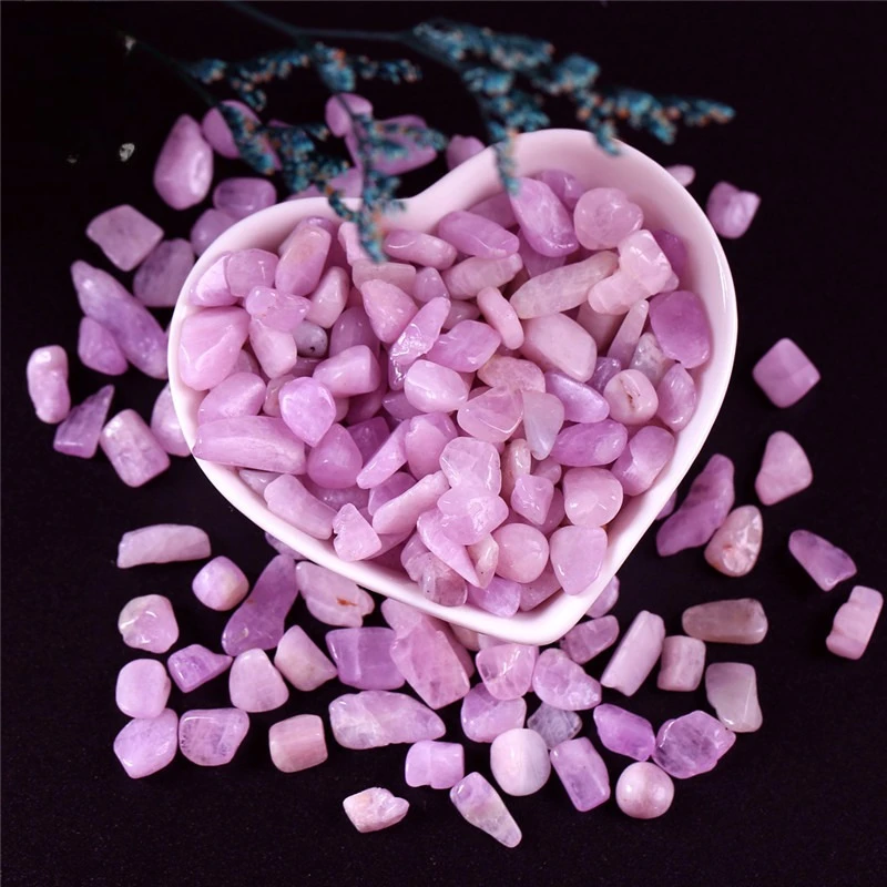 Natural Rough Gravel Purple Lithium Oxide Crystal - Amethyst Crushed Pink Stone Tumbled Chips Jewelry Making Mineral Specimens