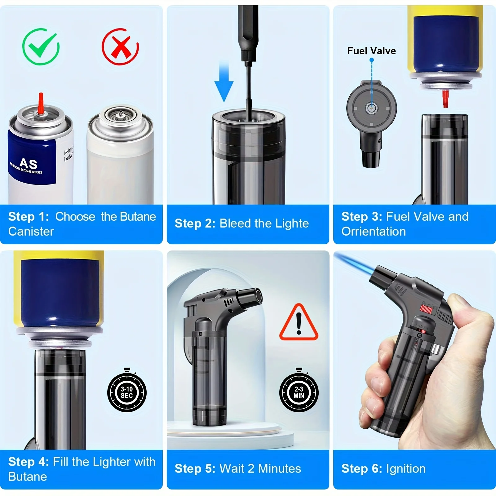 4PCS Butane Torch Lighter Port - огляд і ціна Camping Cooking Candle