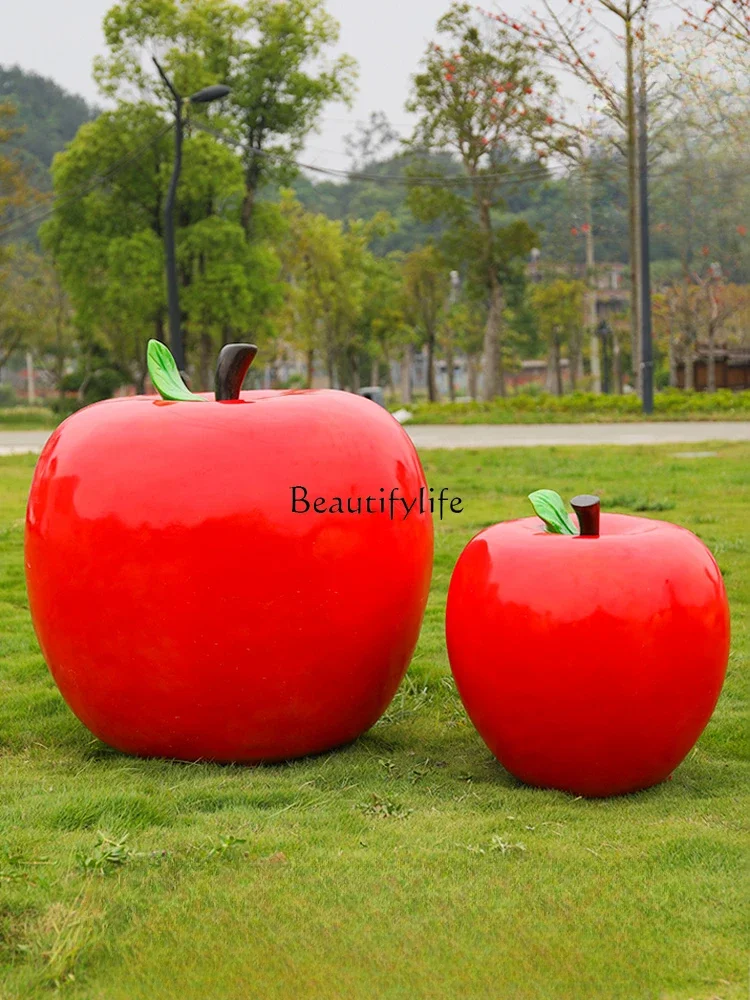 Simulation apple ornament fruit store door decoration handicraft large model