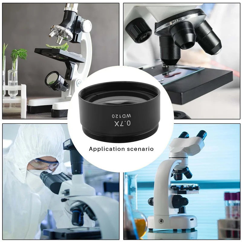 AU61-WD120 0.7X Trinocular Stereo Microscope Auxiliary Objective Lens Barlow Lens 48Mm Thread