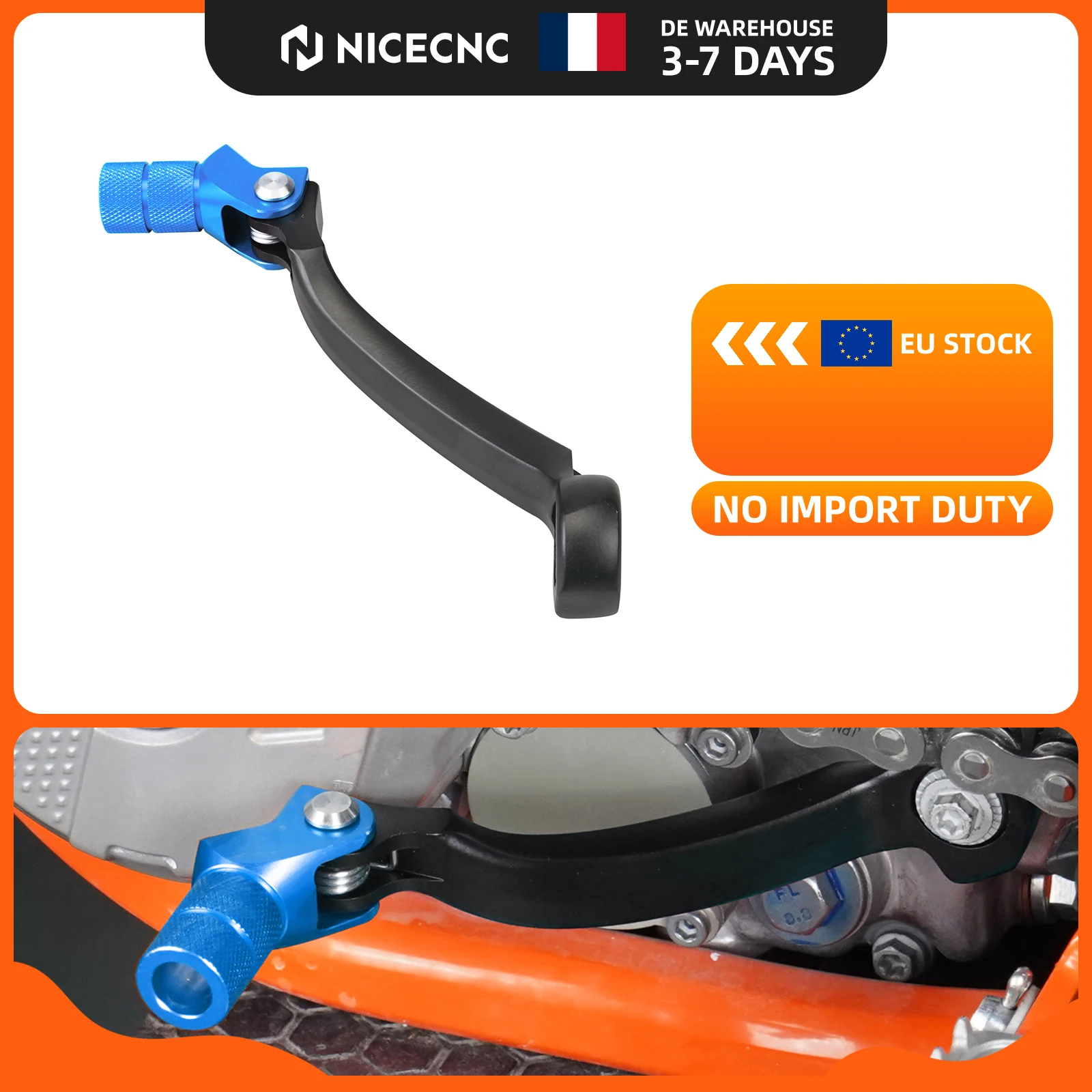 Image of (EU-Lager) Für Husqvarna TE 300 250 FE 350 450 501 2017-2024 Für GasGas EC300 EC250 Einstellbarer Geschmiedeter Bremshebel Schalthebel