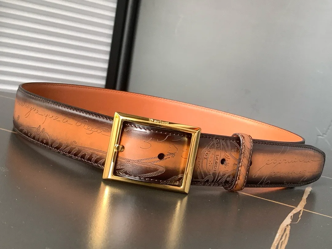 2025 High Quality 3.8cm Leather Business Men Belt Luxury Brand Designer famous Belts for men Jeans Strap Male Metal Buckle Belt