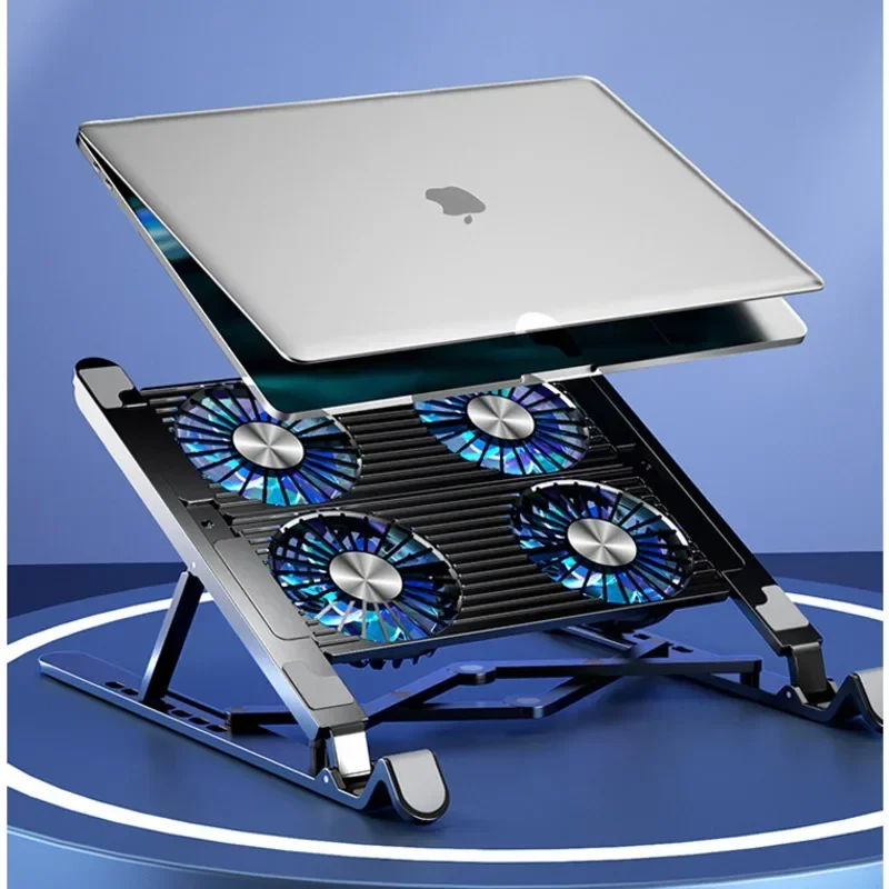 

Portable Compact Laptop Monitor Stand Vertical Adjustment Cooling Fan Notebook Support Gaming Desk Enhancer