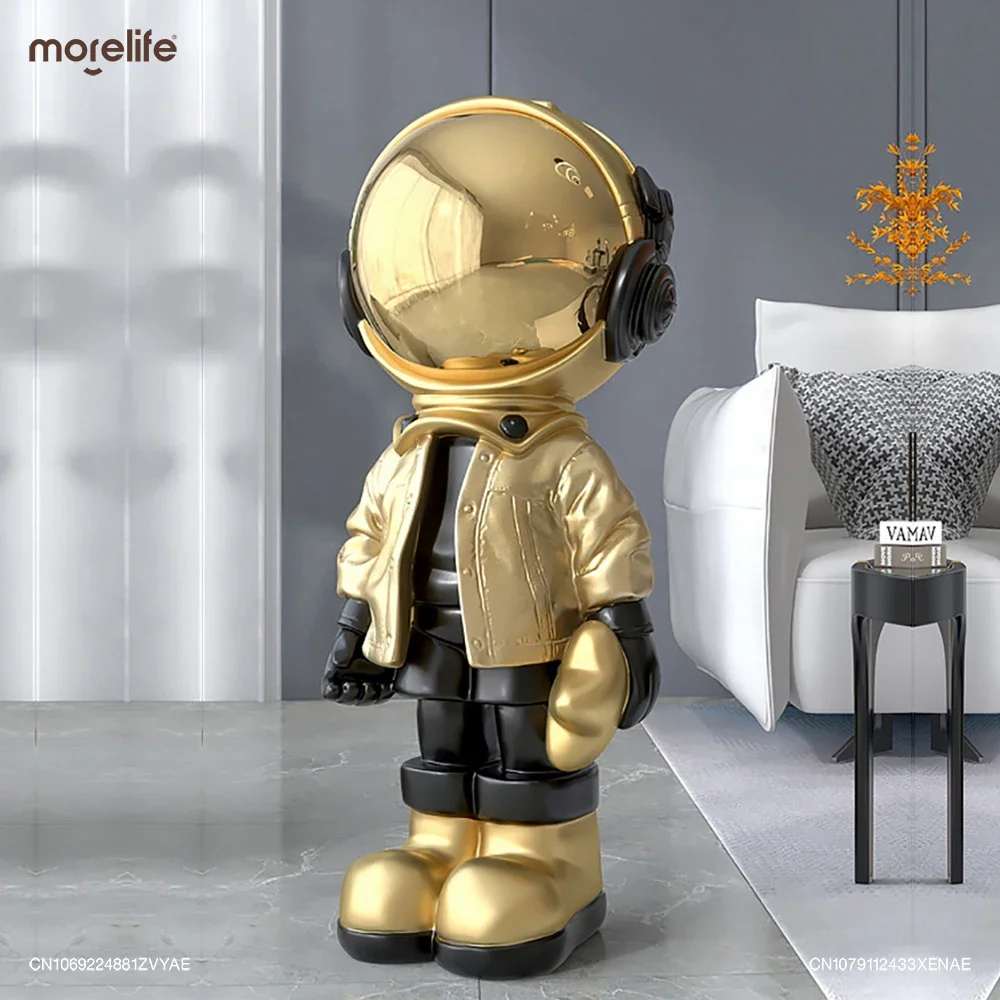 

35/70/100cm Portrait Astronaut Sculpture Golden Living Room Large Decorative Accessories Resin Statue Gift Home Decor Ornaments