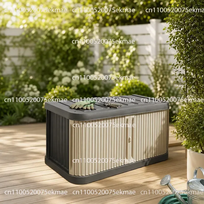 Large Toolbox Waterproof Cabinet Anti-theft Storage Container Deck Box Push-pull Storage Box Double
