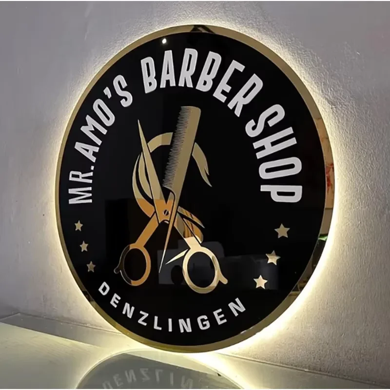 Custom Business Logo LED Sign Backlit Illuminated Sign Floating Logo Sign for Wall Decor for Nail Hair Studio