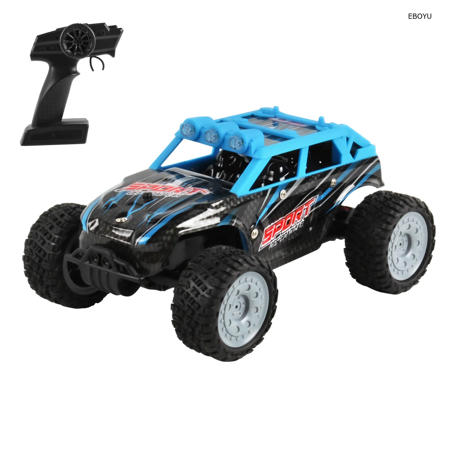 EBOYU 022 RC Car 1:24 Full-Scale Racing Car 2.4G 2CH Radio Remote Control Car with LED Light RC Drift Car Toy RTR Gift for Kids