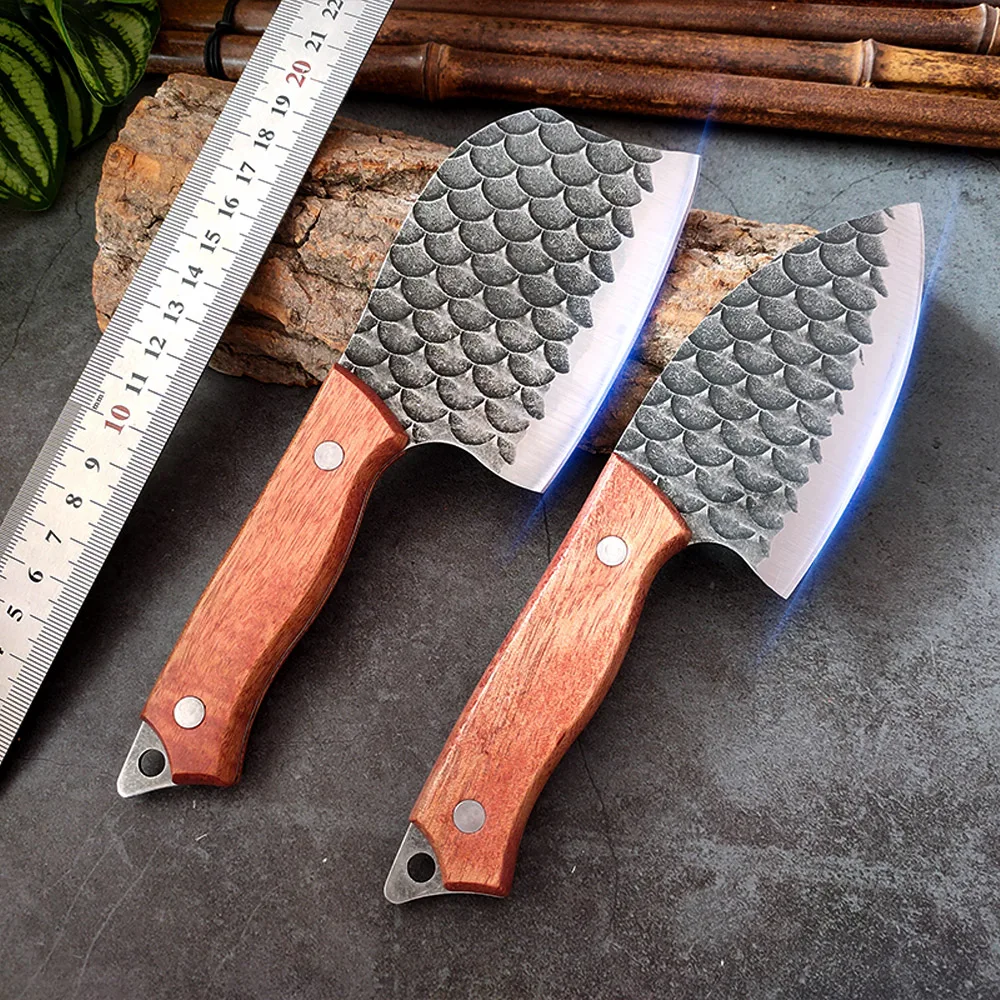 Fish Filleting Kitchen Knives Hand Forged Blade Boning Knife 3 Inch Portable Knife Slicing Meat Fruit Chef Knife Wood Handle