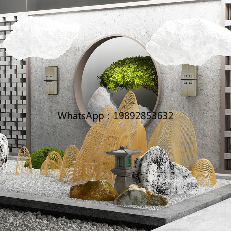 YFY Stainless Steel Rockery Sculpture Outdoor Round Forest Landscape Decoration Hotel Club Exhibition Hall Ornament