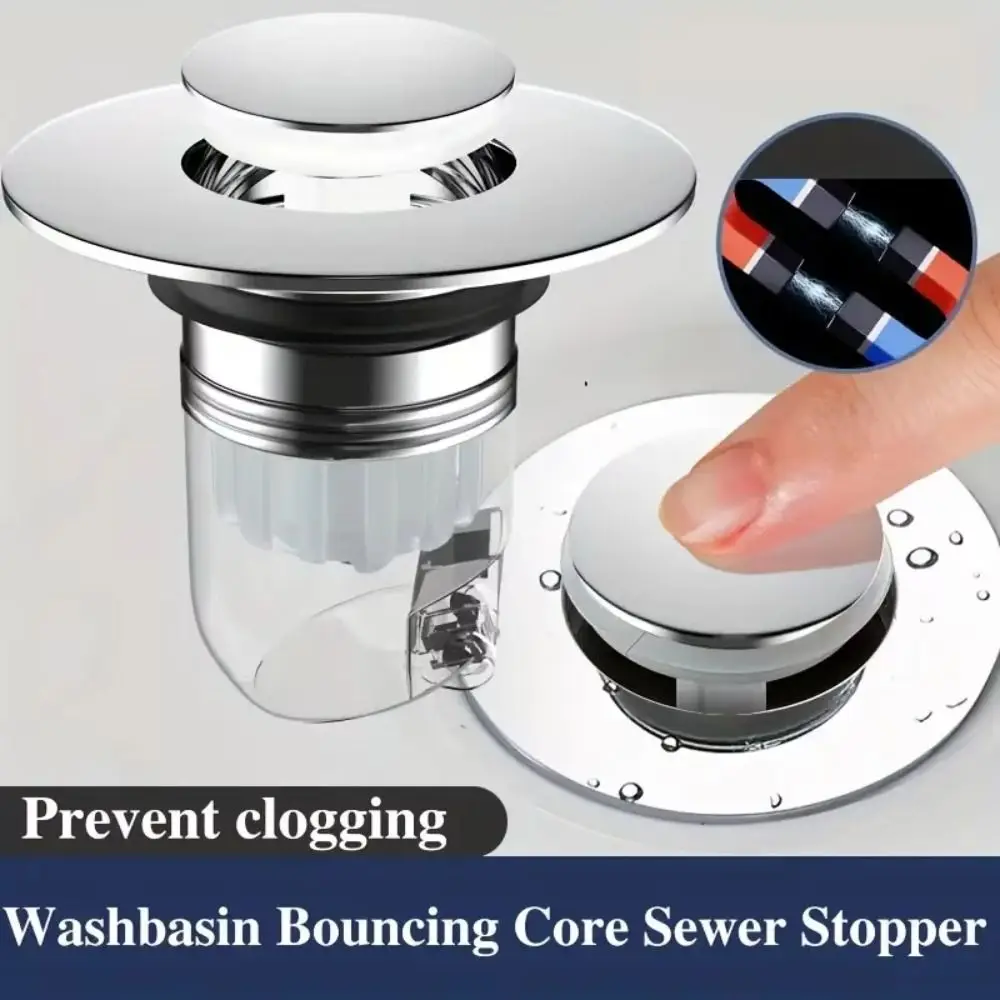 1Pcs Durable Bounce Core Pop-up Drain Filter Universal Press Type Bathtub Stopper Bathroom Tool Kitchen
