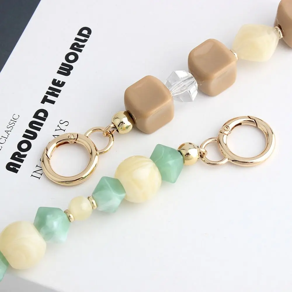 DIY Decoration Acrylic Beads Bag Chain Metal Chain Replaceable Beaded Bag Pendant Lanyard Fashion Handle Chain Car Accessory