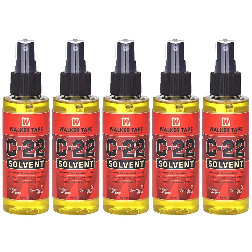 

5PCS C-22 Solvent Tape Remover Ultra Hold Glue 15ml Walker Toupee Human Hair Wigs Spray with Brush for Secure Application
