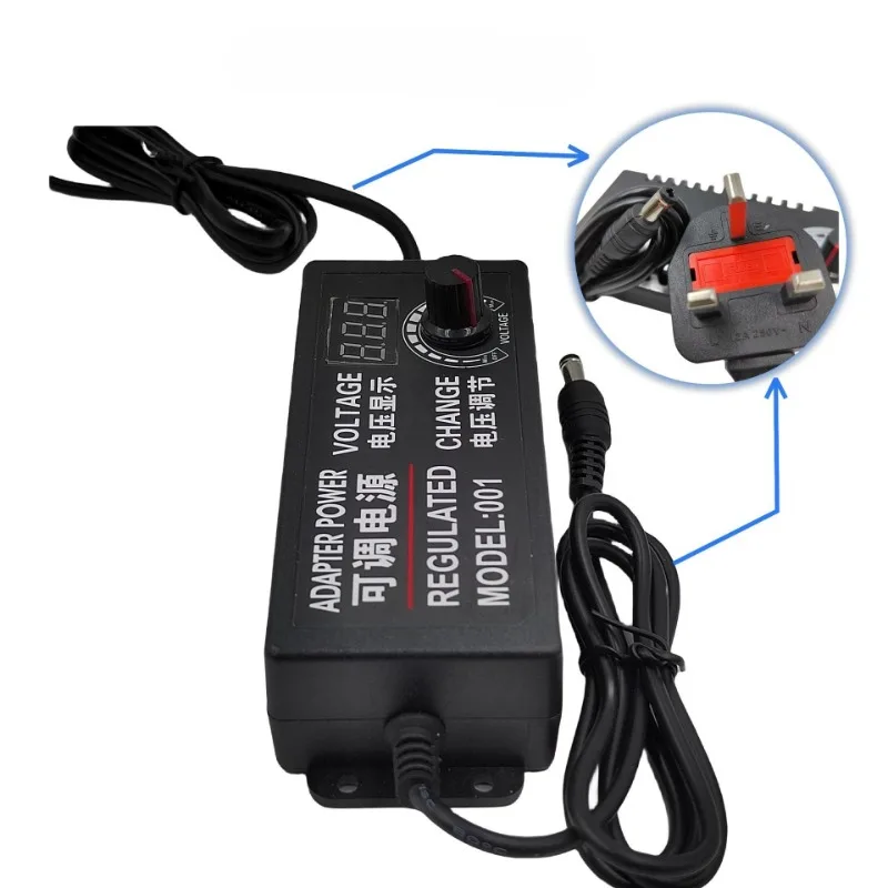3-36V2A US EU UK AU Plug Voltage Adjustable Display Power Adapter Motor Motor Speed Switch Power Supply