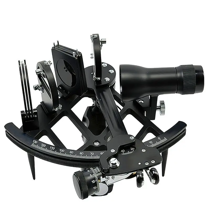 Marine nautical sextant, with copper lamp