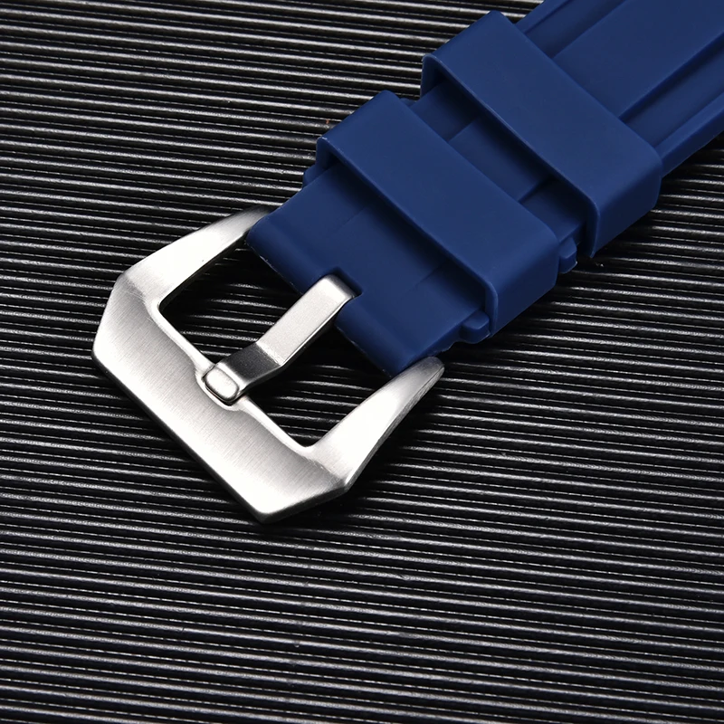 Silicone Watchbands 22mm 24mm 26mm Stainless Steel Buckle Waterproof Rubber Strap Replacement Watch Accessories Watch Band