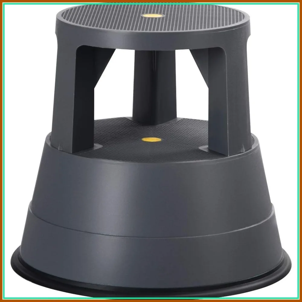 

Rolling Step Stool with Non-Slip Platform, Retractable Casters, 330 lbs Capacity