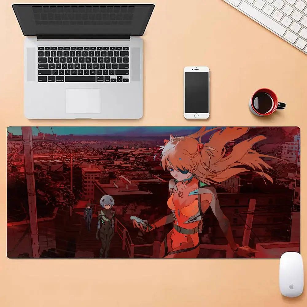 Evangelion Anime-Mauspad, mehrere Größen, groß, quadratisch, für Computer, Büro, Spiel, Tischsets, Gummi, rutschfeste Mauspads