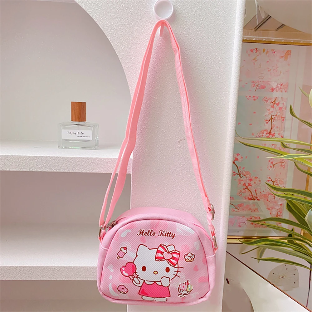 Sanurgente-Sac messager en PU pour enfants, sac à main de dessin animé, sac de rangement Kawaii, sacs à dos à sangle initiée réglable, poudres imperméables