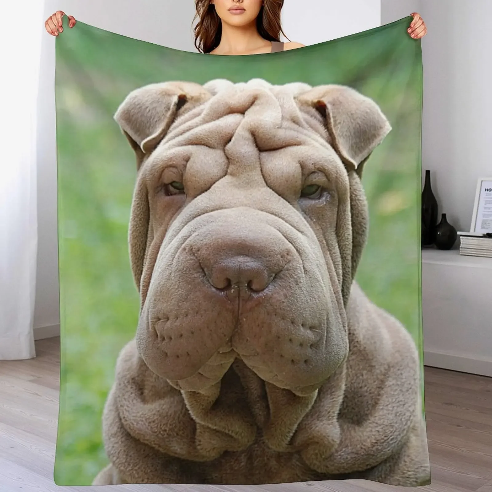 

Shar-Pei Throw Blanket Luxury Designer Nap Furry Polar Blankets