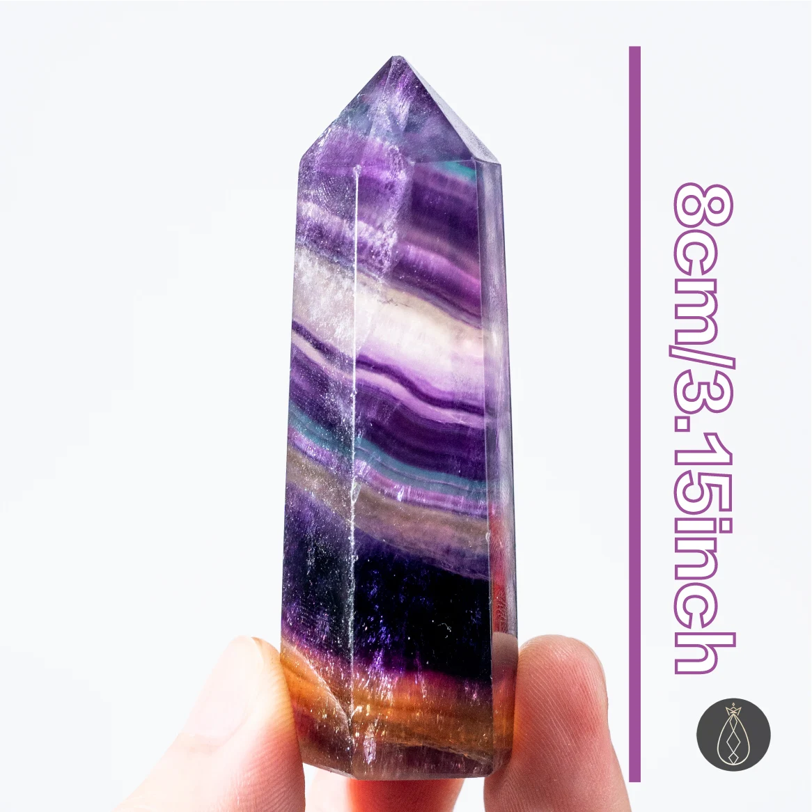 1 برج فلوريت نادر ملون | فلوريت طبيعي | مصقول وسلس | هدية عيد ميلاد | مجموعة كريستال | ديكور المنزل #2