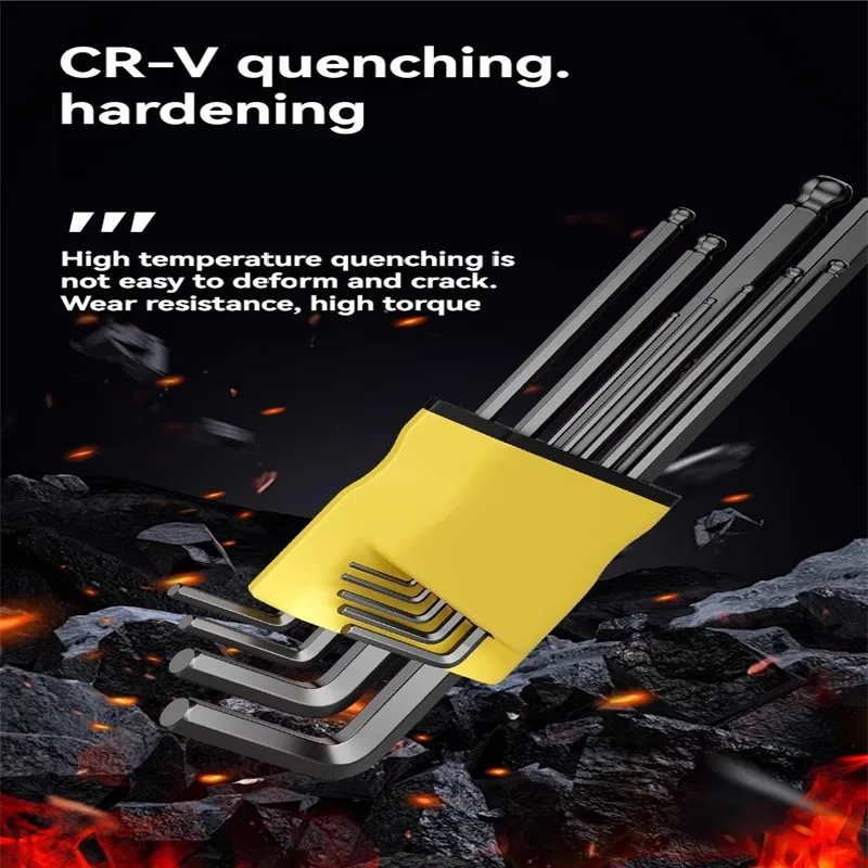 

9. внутренние шестигранные ключи, плоские шестигранные ключи с длинной рукояткой, шестигранный ключ с шестигранной отверткой.