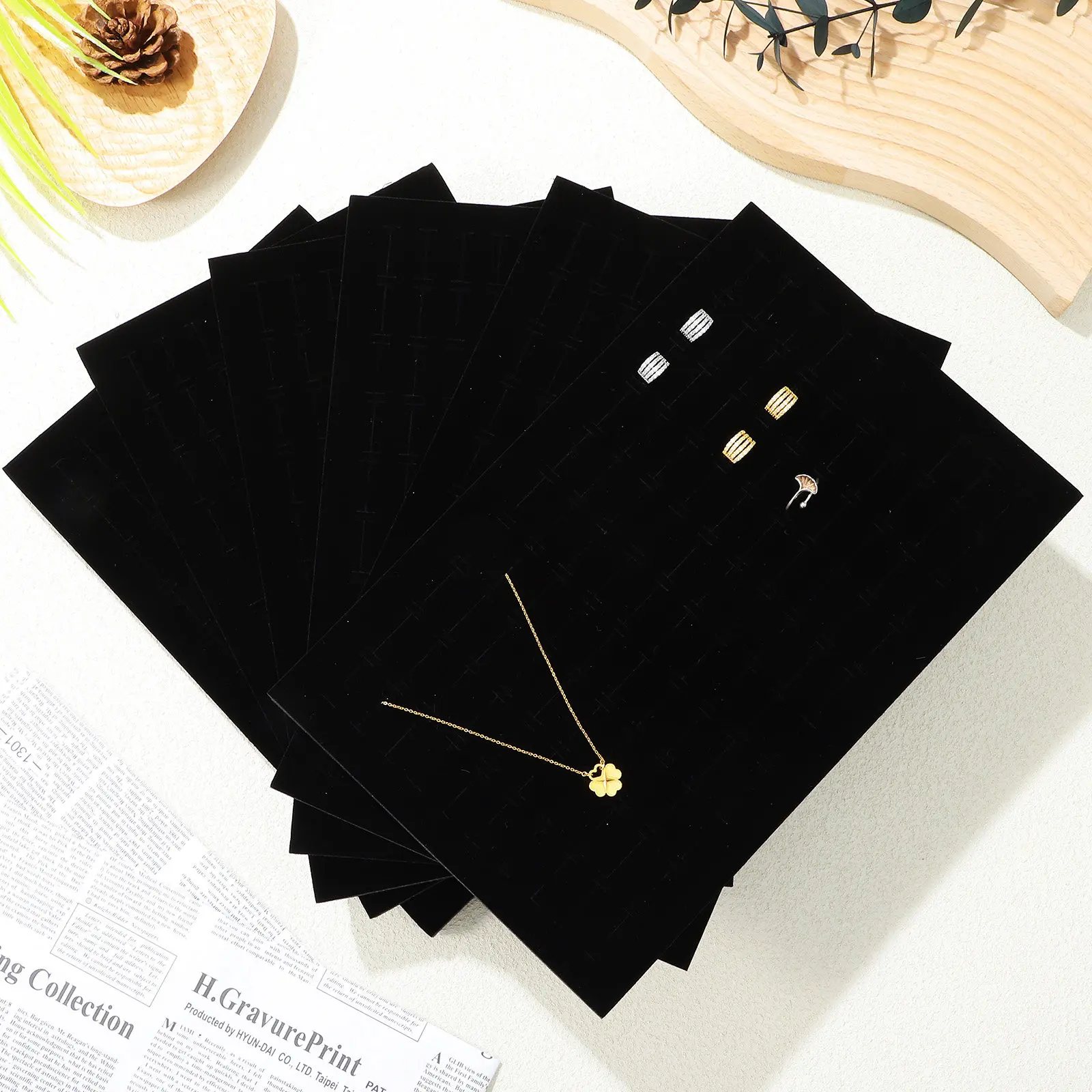 

6Pcs Ring Display Pad Insert Soft Foam Tray for Rings Earrings Jewelry Organizer Display Mat Multi Slot Cushion for Jewelry Box