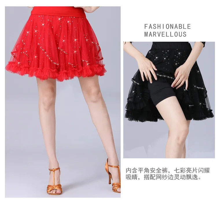 فستان رقص الجاز على الطراز اللاتيني للبالغين مخصص للسيدات، زي نصف تنورة، أداء احترافي، فستان مزين بالترتر