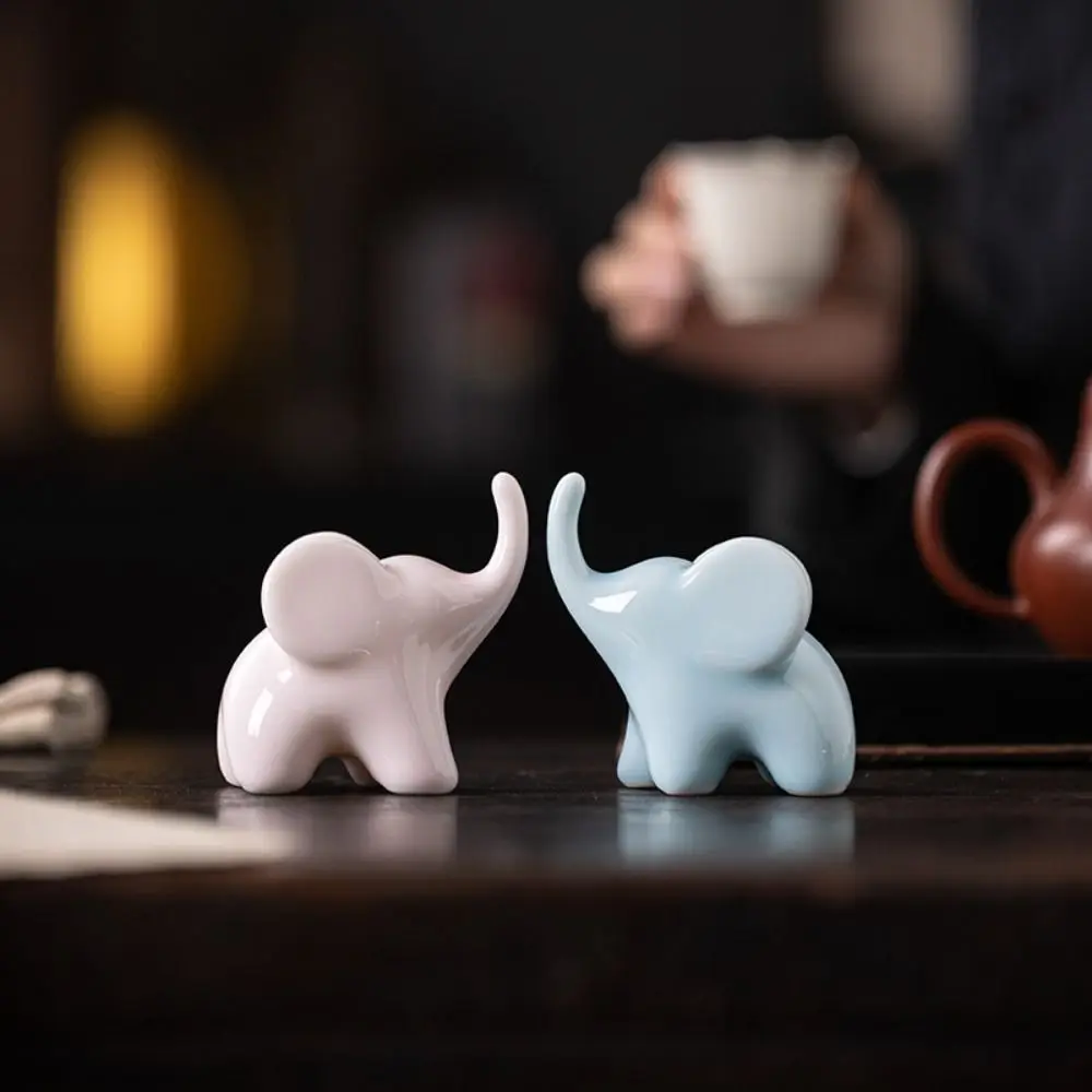 

Luxury Style Elephant Ceramics Crafts Model Ornaments Handmad Simulated Elephant Figurines Statue Creative Design