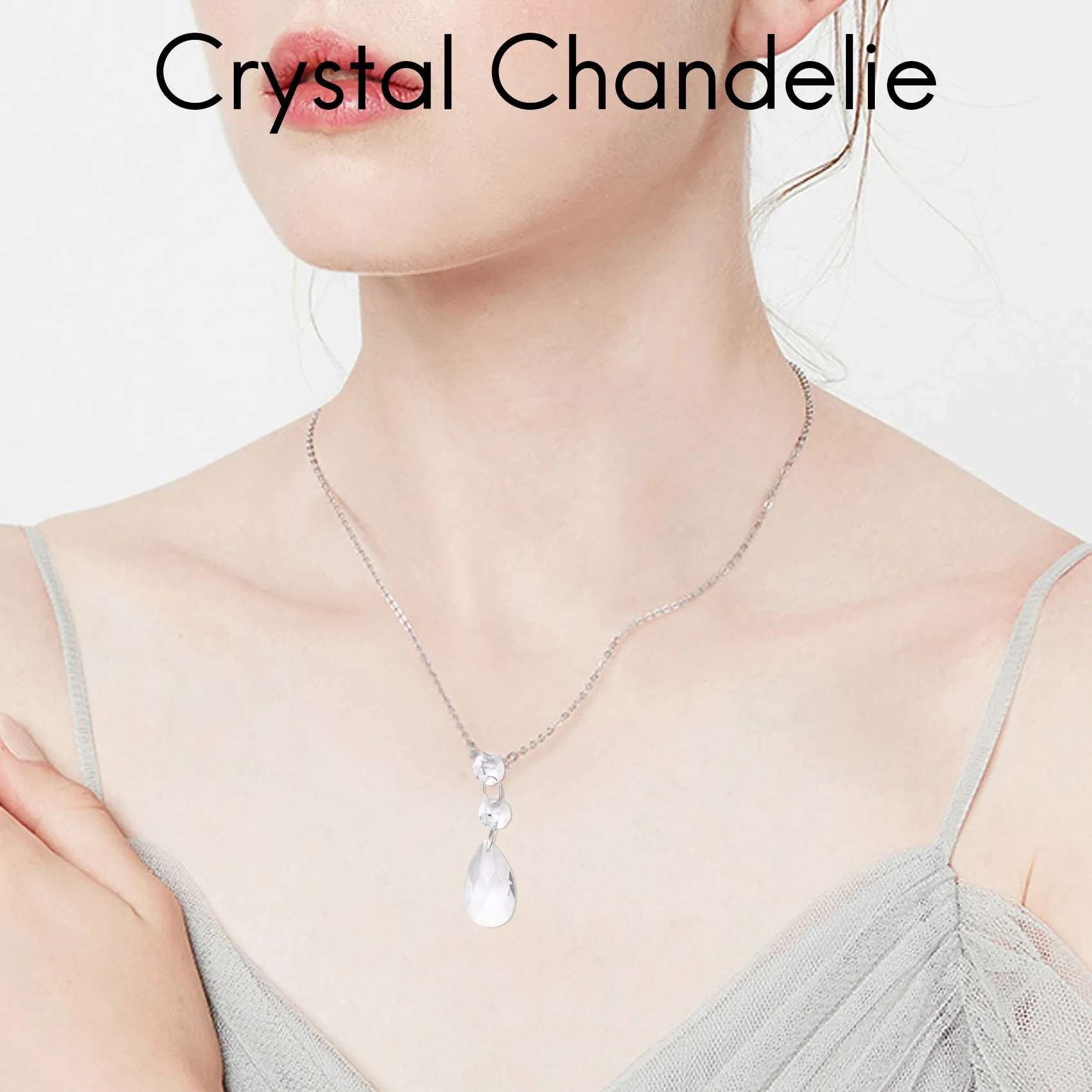 ABJS 20Pcs Chandelier Crystals,Clear Teardrop Crystal Chandelier Pendants Parts Beads,Hanging Crystals For Chandeliers(38Mm,Clea