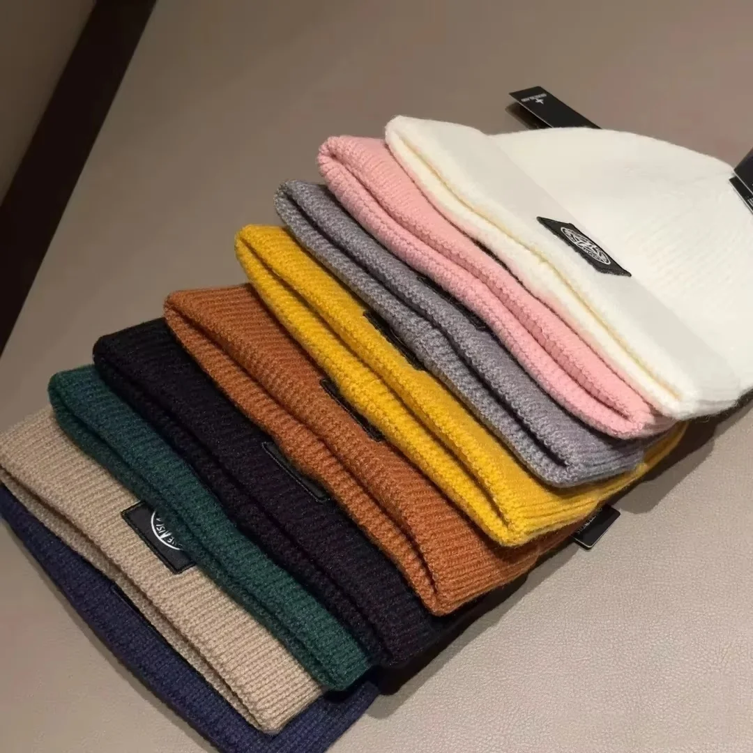 New Knitted Hat Women Trendy Autumn Winter Warm Knitted Hat With Original Logo Couple's Warm Ski
