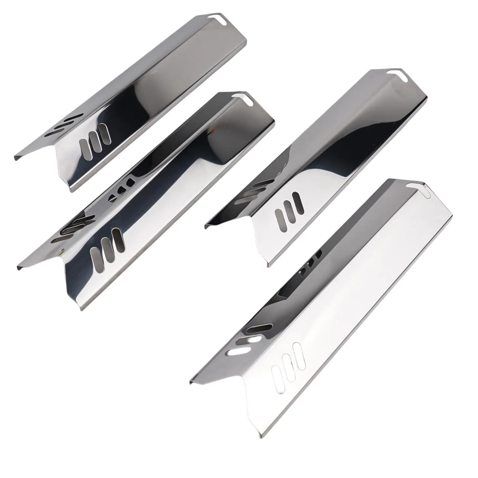 

Enhance Grilling Efficiency and Protect Burner with 4pcs Stainless Steel Heat Plate Burner Cover Replacement Parts