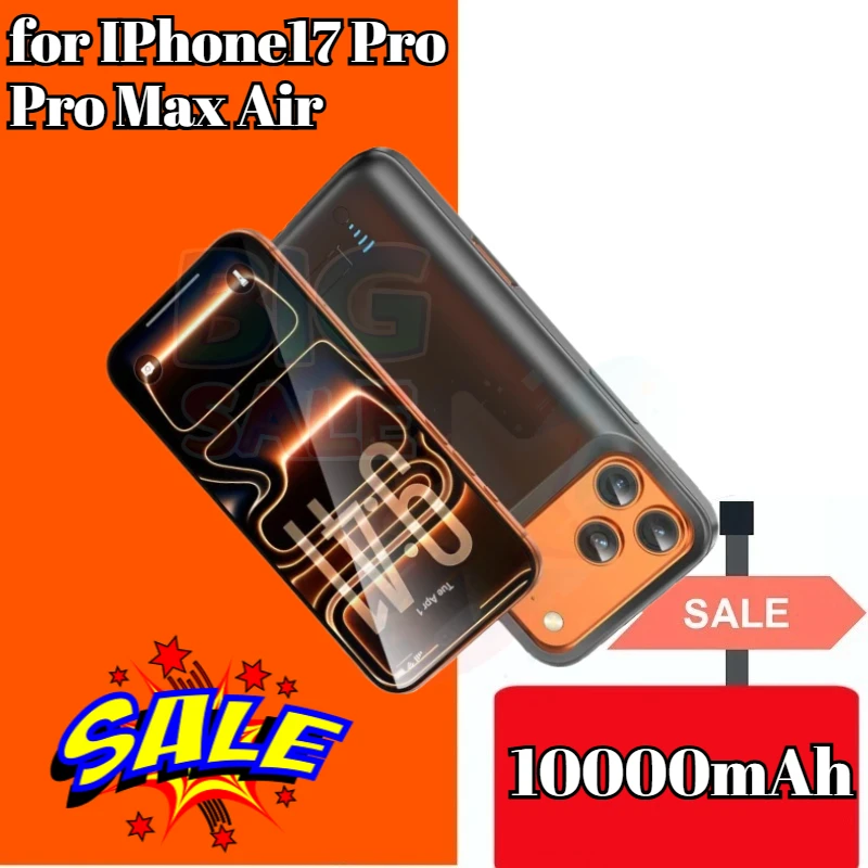 10000mAh Newly upgraded for IPhone17 Pro Pro Max Air Back Clip Battery Charging Large Capacity Integrated Charging Portable