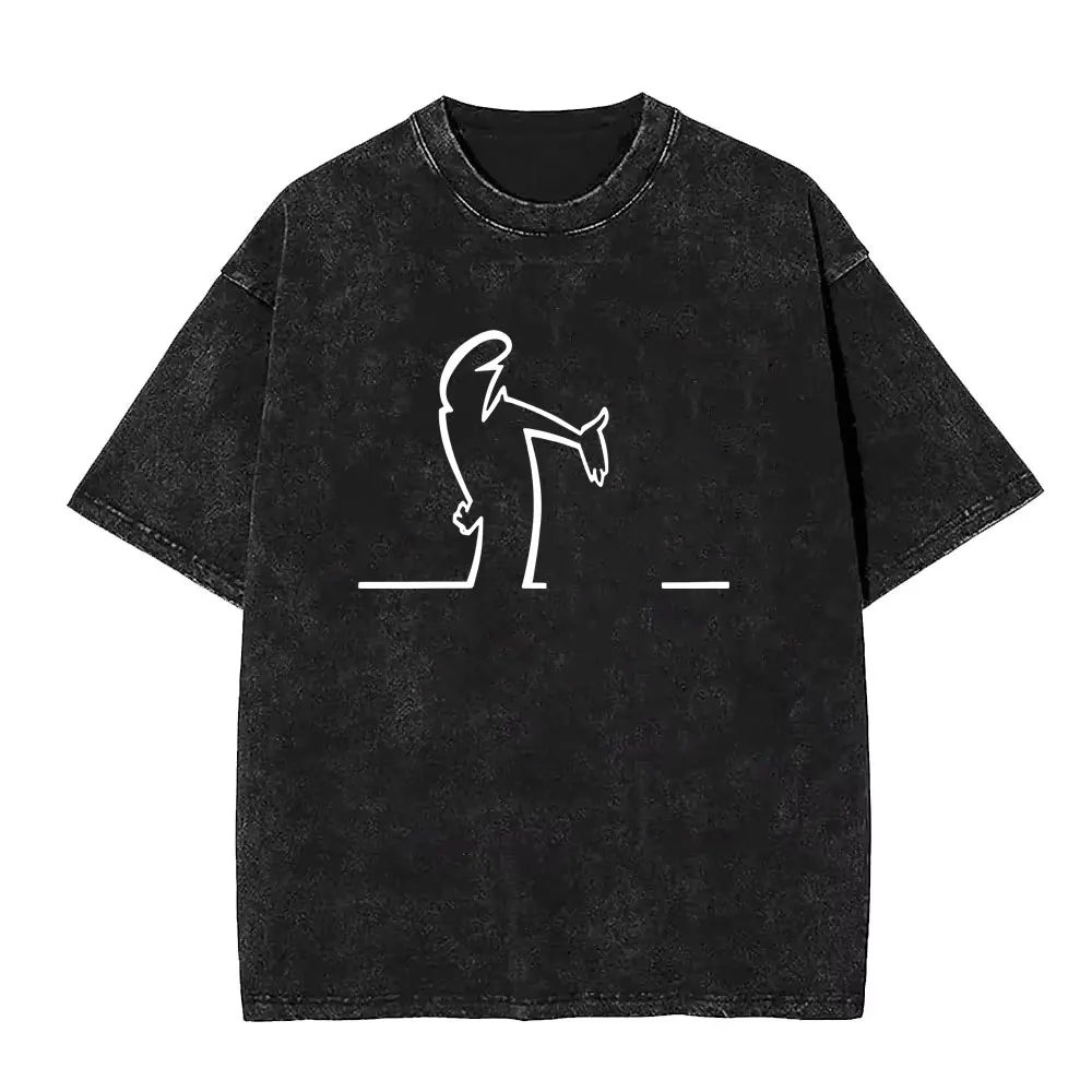 

Washed Vintage Osvaldo Cavandoli La Linea Funny Graphic T-shirt Fans Gift Men's Women Humor Anime T Shirt Oversized Short Sleeve