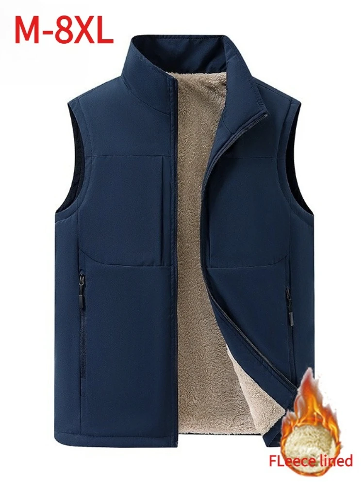 

Men's Zipper Sleeveless Jacket Vest Coats Outdoor Warm Turtleneck Plush Thickened Solid Color Streetwear Athletic Vest Tops