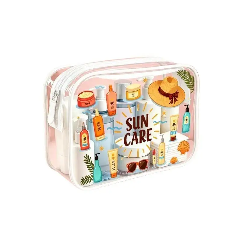 Transparente PVC-Kosmetiktasche, wasserdicht, tragbar, mit Reißverschluss, Waschbeutel, Toilettenartikel-Organizer für Reisen, Geschäftsreisen und tägliche Make-up-Aufbewahrung. – Detail 6