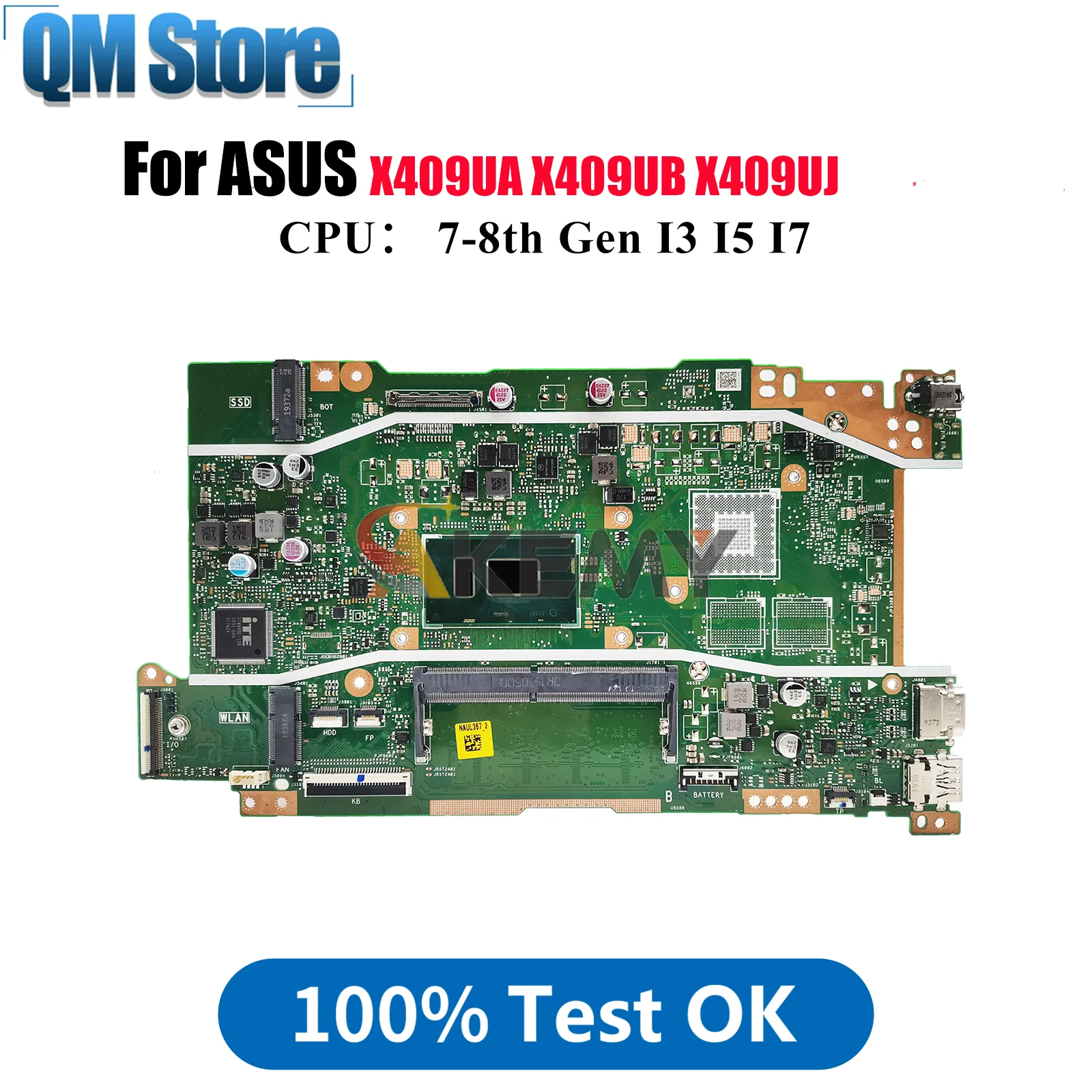 

X409UA Laptop Motherboard For ASUS VivoBook A409U X409UA F409U F509U X409UB A509U X409UJ X409U Mainboard I3 I5 I7 CPU tests OK