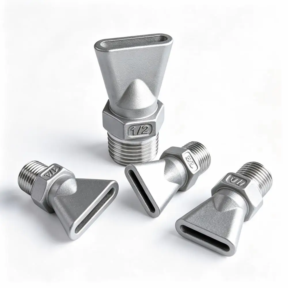 1of4 Industrial Stainless Steel Air Blowing Nozzle Duck Mouth Fountain with New Flat Fan Spray Pattern Atomizing Nozzle