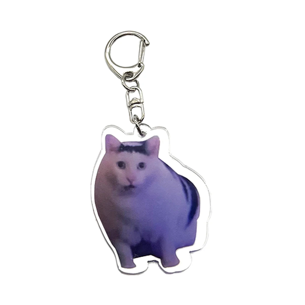 Tongue Sheep Bruh Doubts Cat Exquisite Acrylic 5cm Keychain, Humorous and Funny Keychain Acrylic Pendant Suitable for Birthday