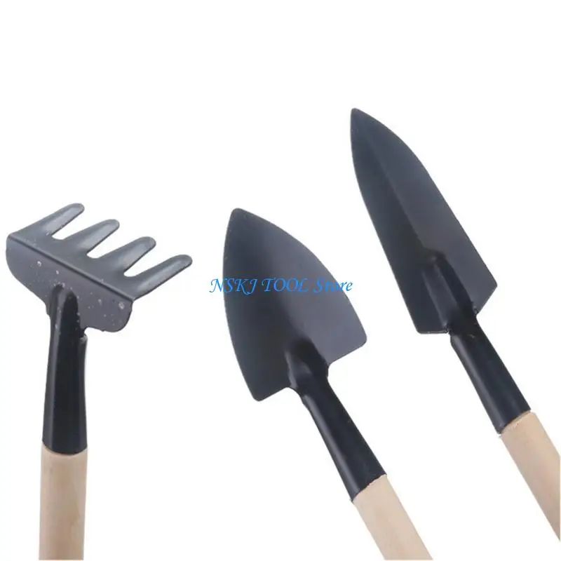 L8RC Sturdy 3 In 1 Manganese Steel Yard Tool Collection Weeding Digging Set Perfect For Small Scale Landscaping Projects