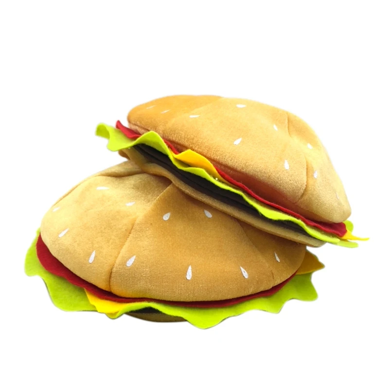 Funny Hamburger Hat,Fun Fast Food Hamburger Hat,Pizza Supplies Decorations,Crazy Silly Hat for Halloween