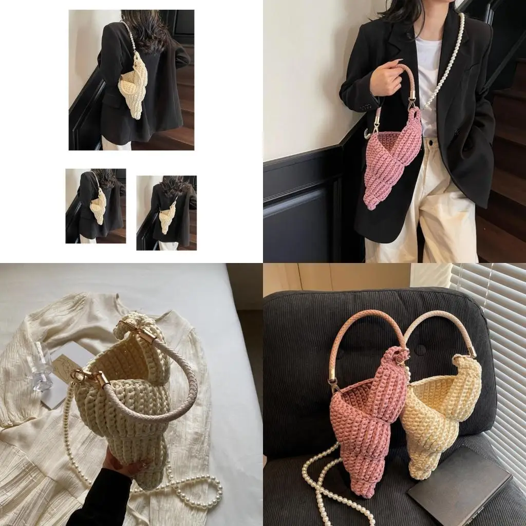 

X90D Women Shoulder Bag Stylish Crossbody Bag Handwoven Handbag Stylish Top Handle Bag Bag Seashells Bag